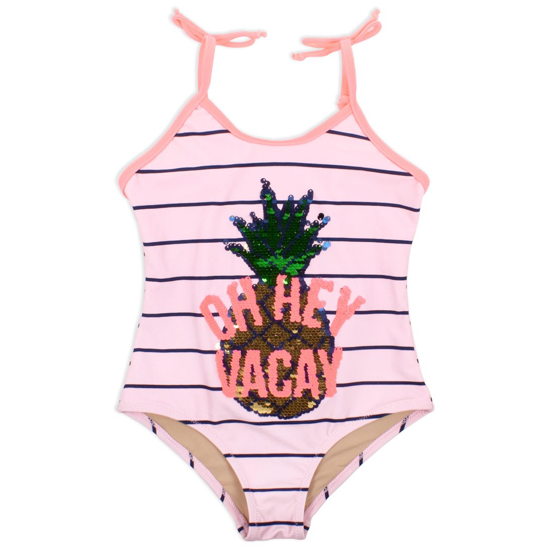 Magic Flip Sequin Striped Pineapple Swimsuit