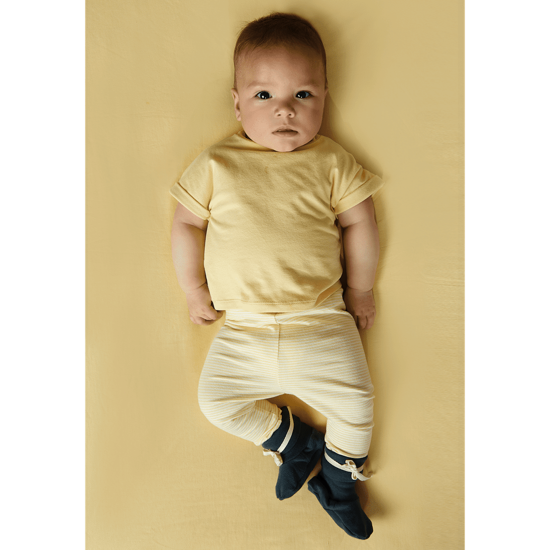 Mellow Yellow Boxy Tee & Grey Melange Salpoette