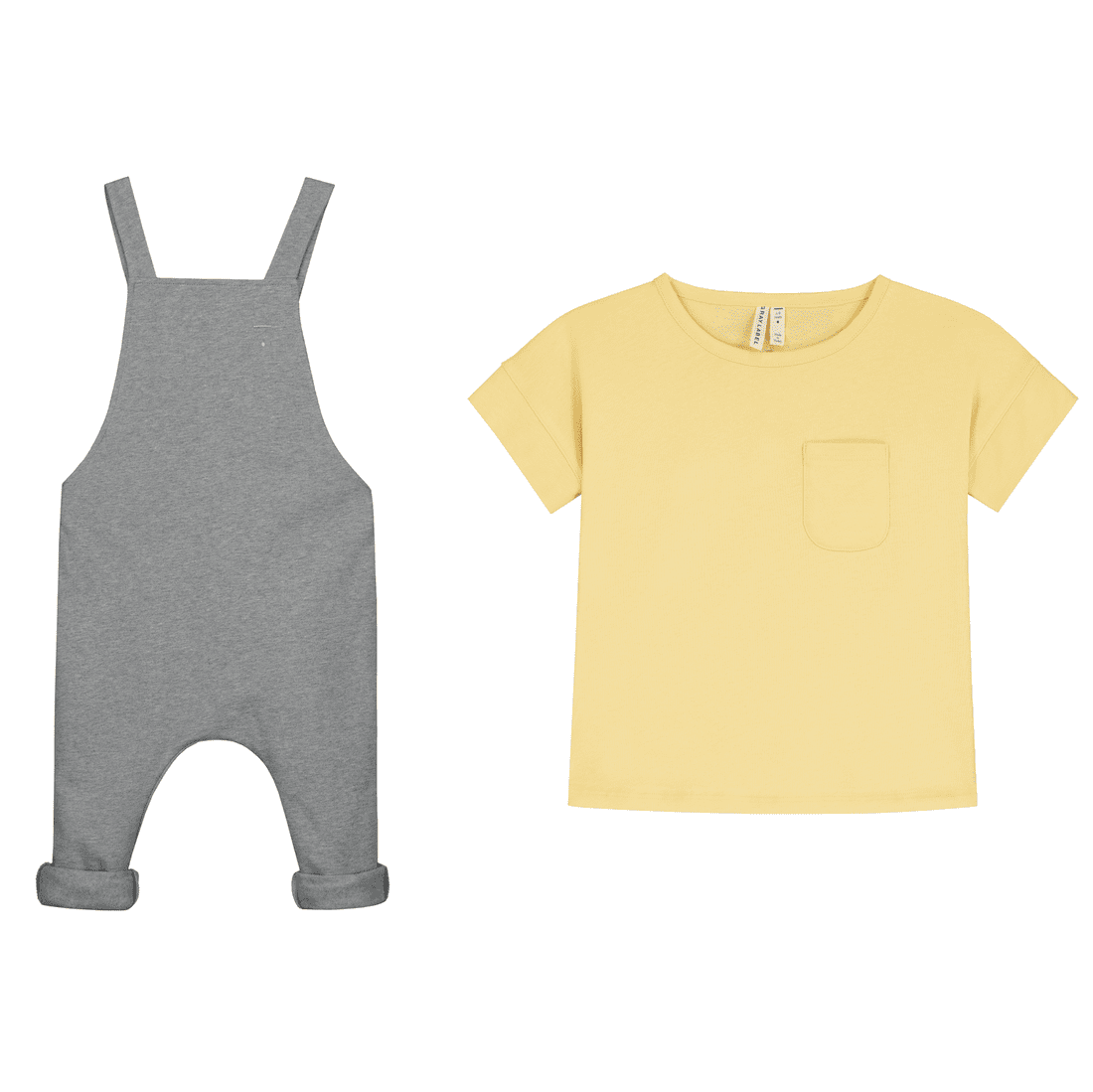 Mellow Yellow Boxy Tee & Grey Melange Salpoette