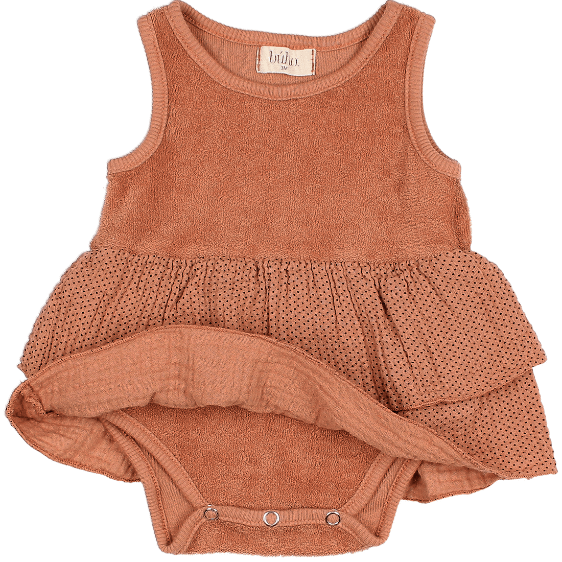 Mini Dots Combi Dress | Dark Siena