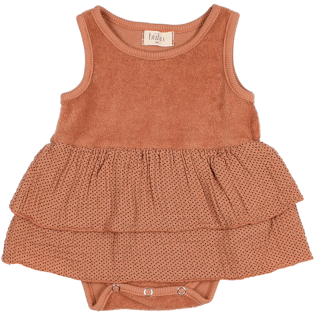 Mini Dots Combi Dress | Dark Siena