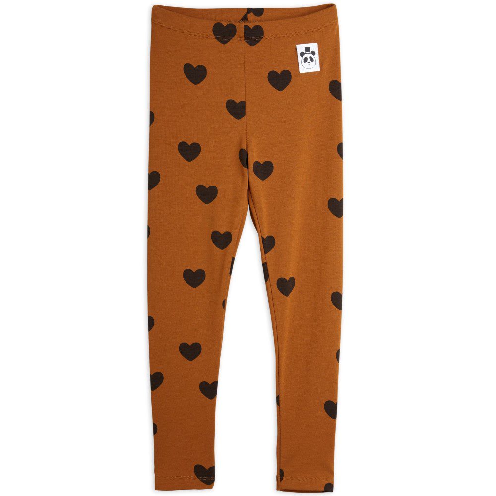 Basic Hearts Leggings Brown