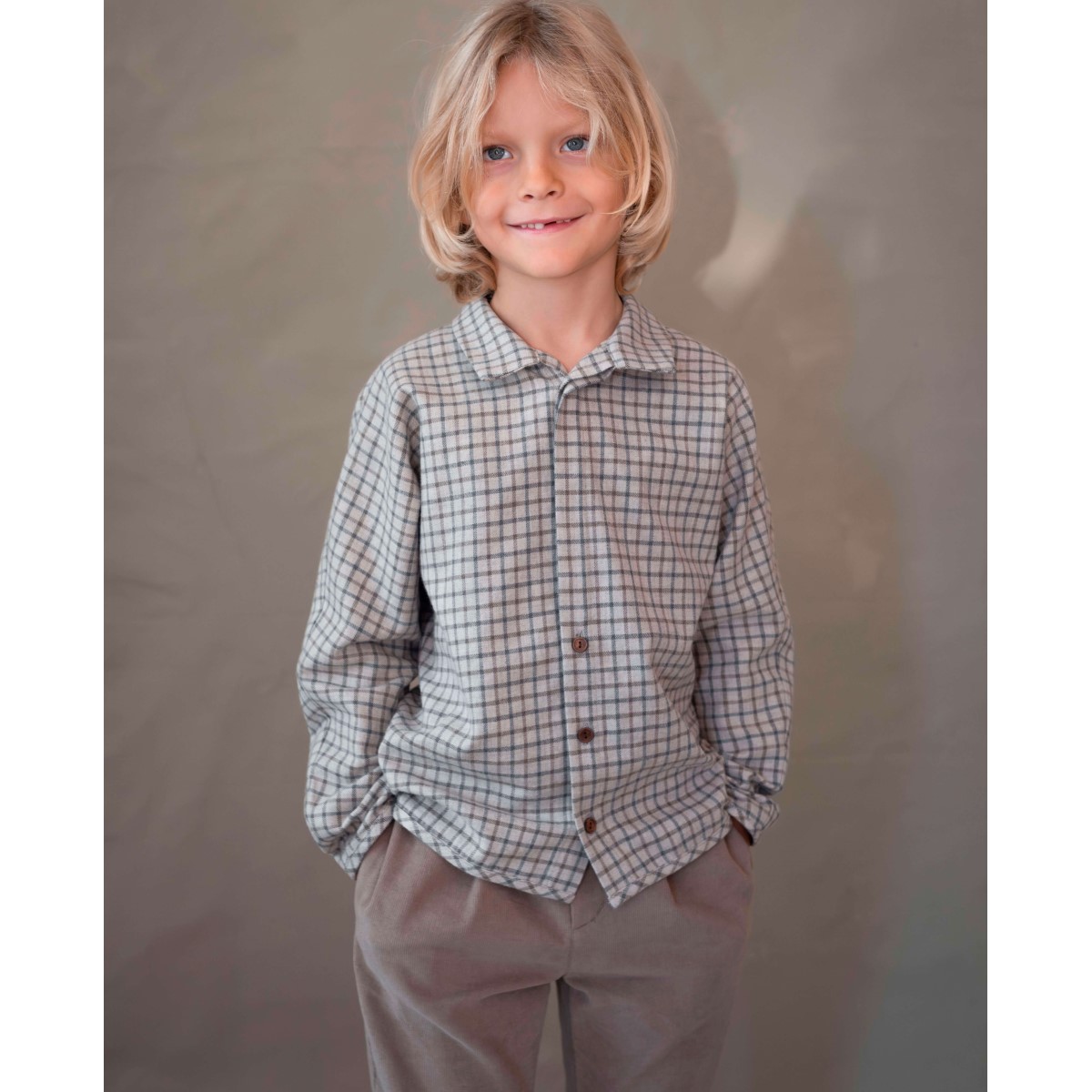 Multi Colored Plaid Shirt W/ Double Placket