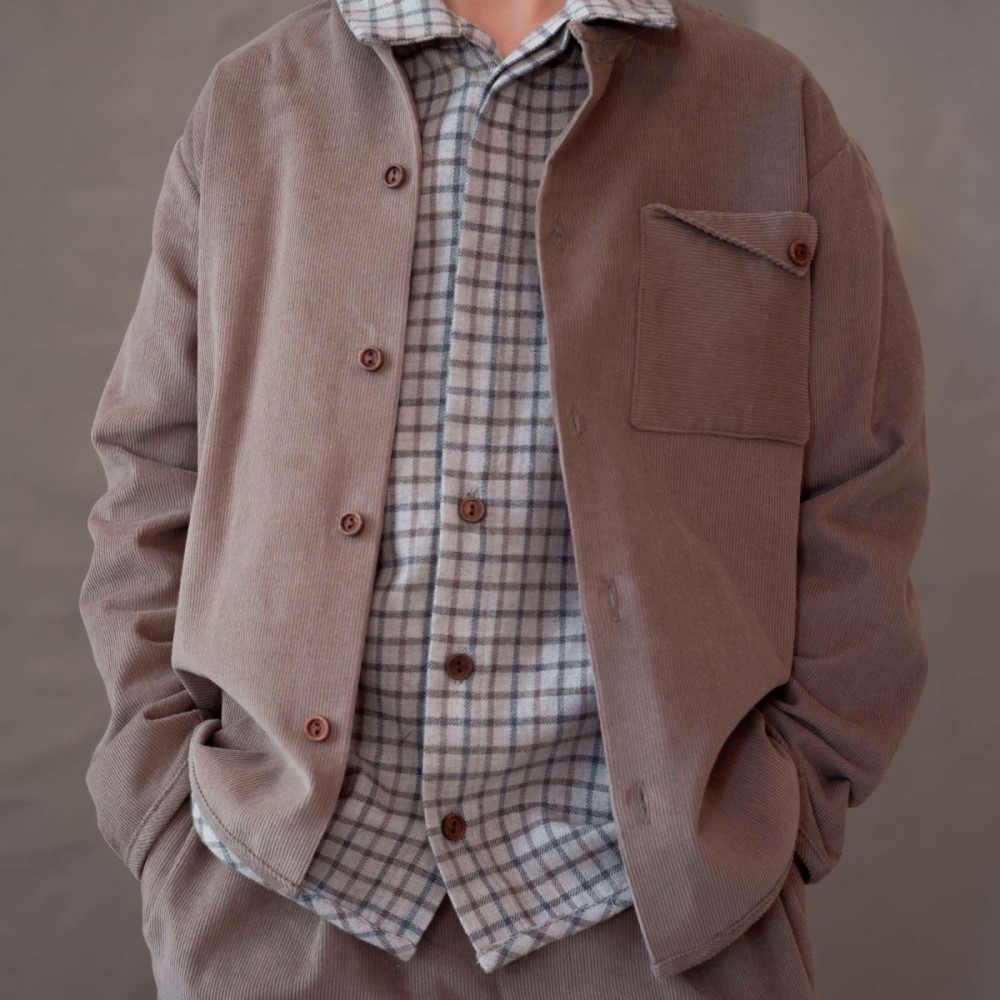 Taupe Corduroy Overshirt