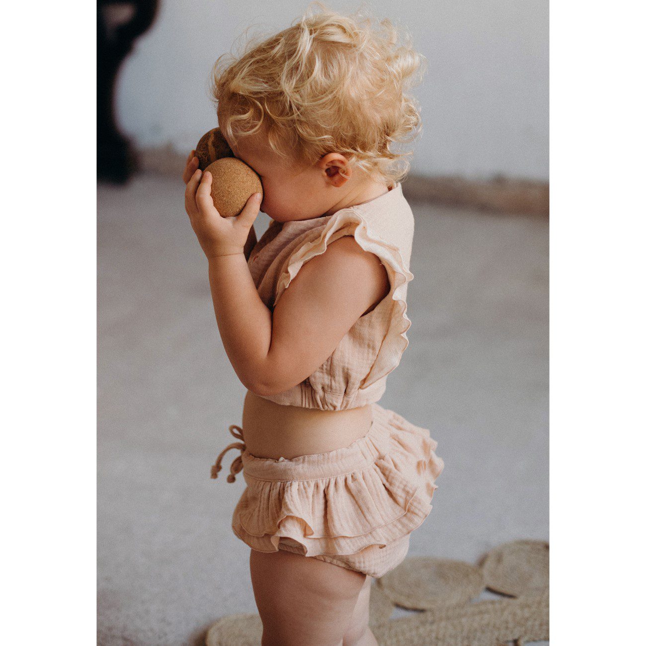 Organic Embroidered Top & Organic Culotte | Pink