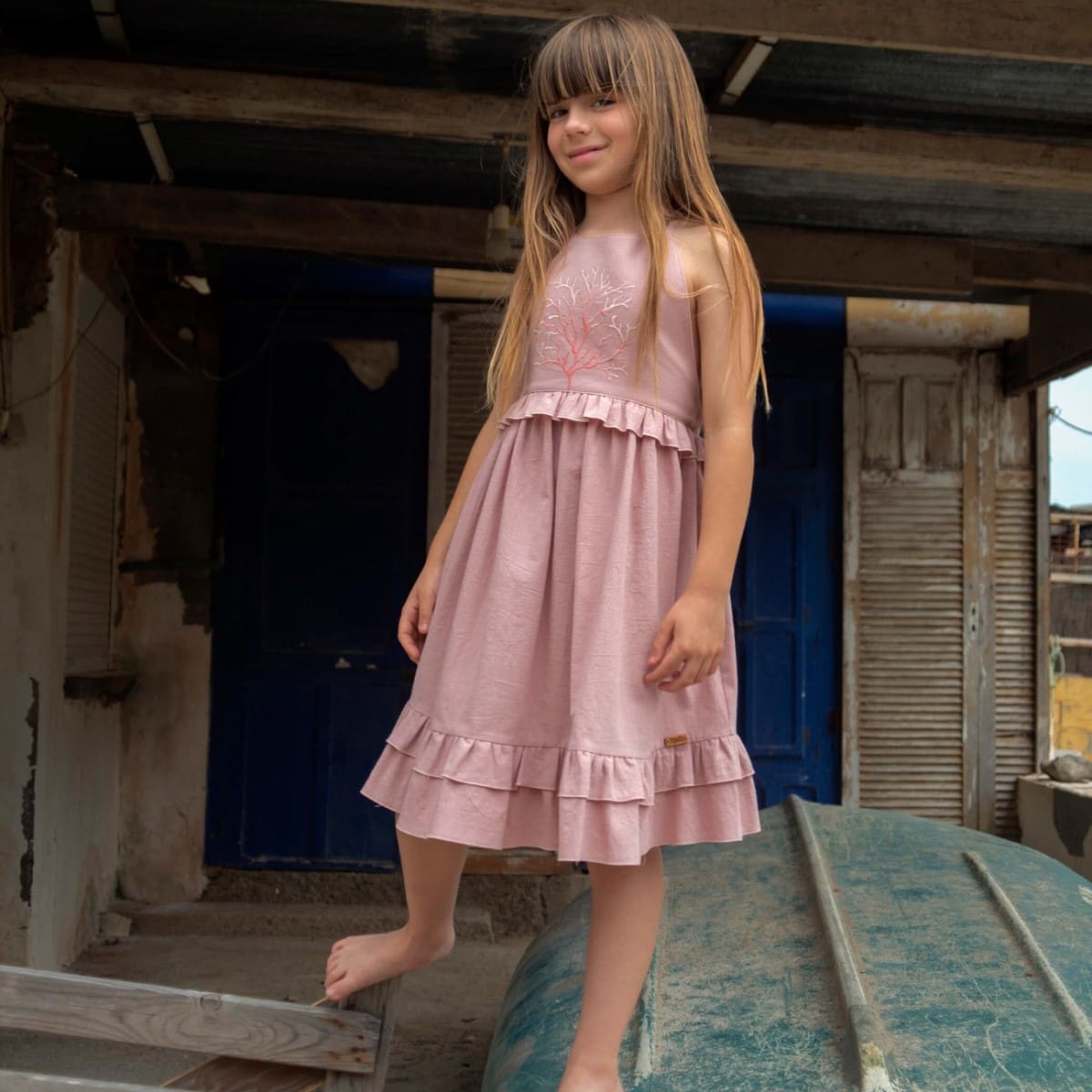 Pink Coral Motif Dress