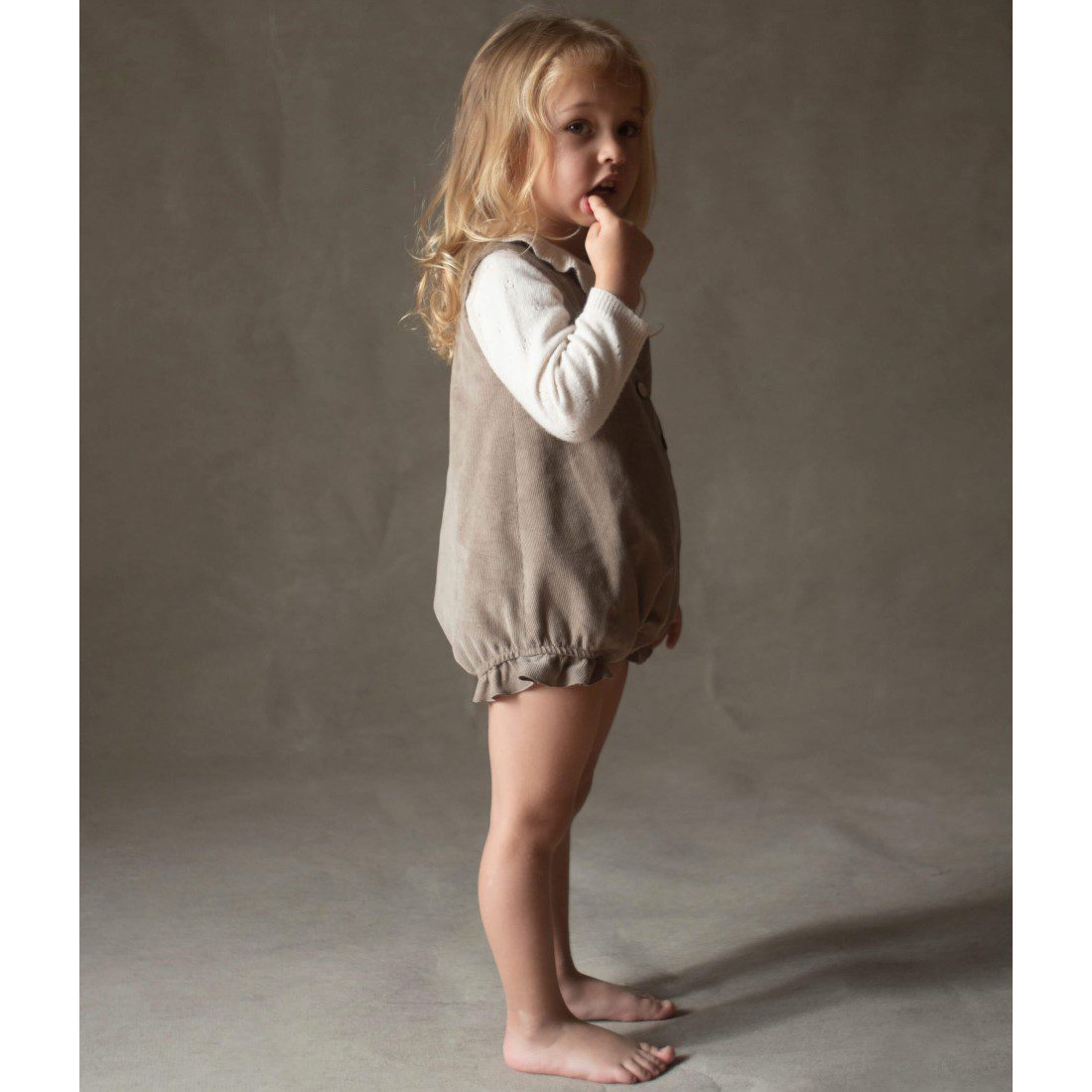 Off White Knitted Romper Suit & Taupe Crossover Romper Suit