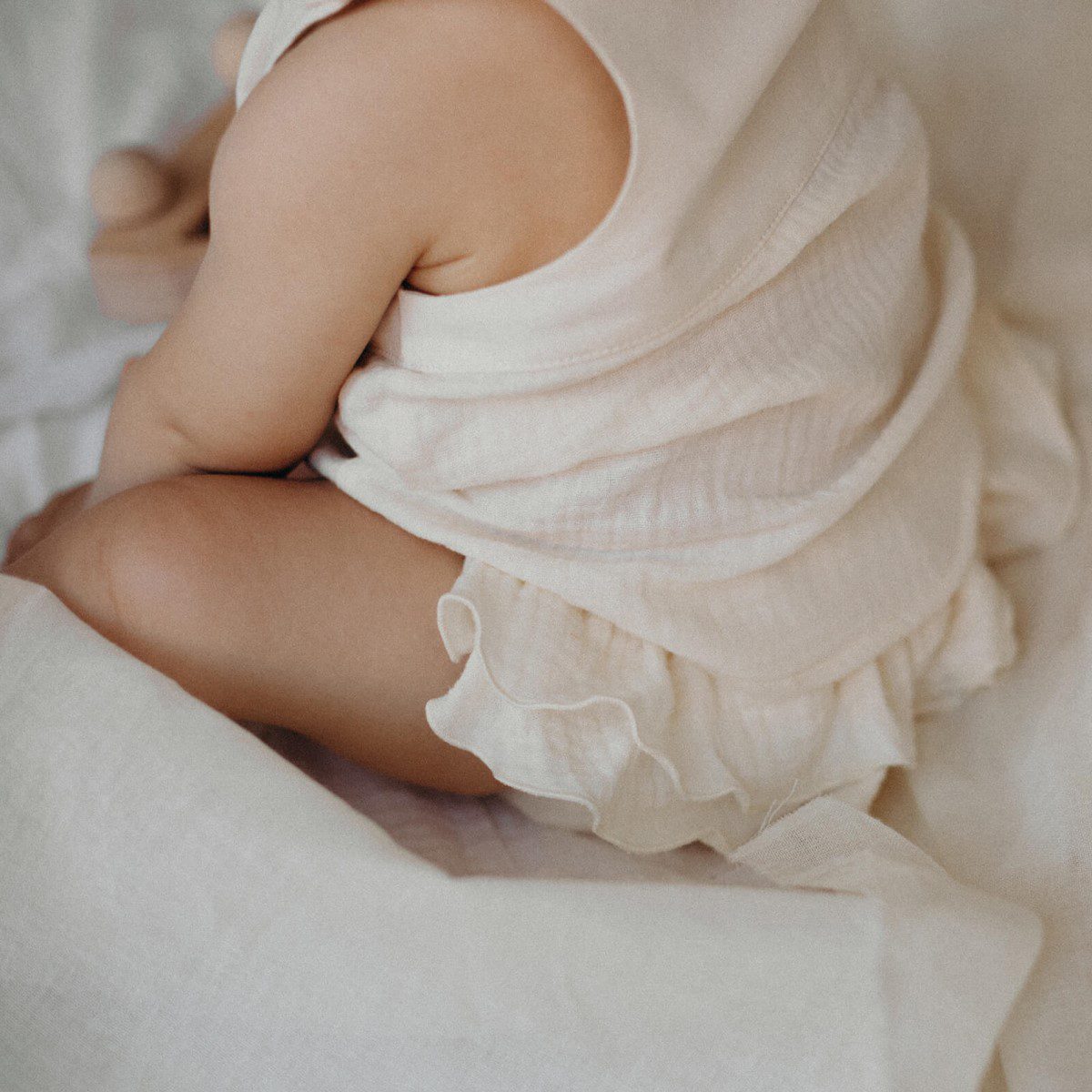 Sleeveless Organic Shirt & Organic Culotte with Placket | Off-White