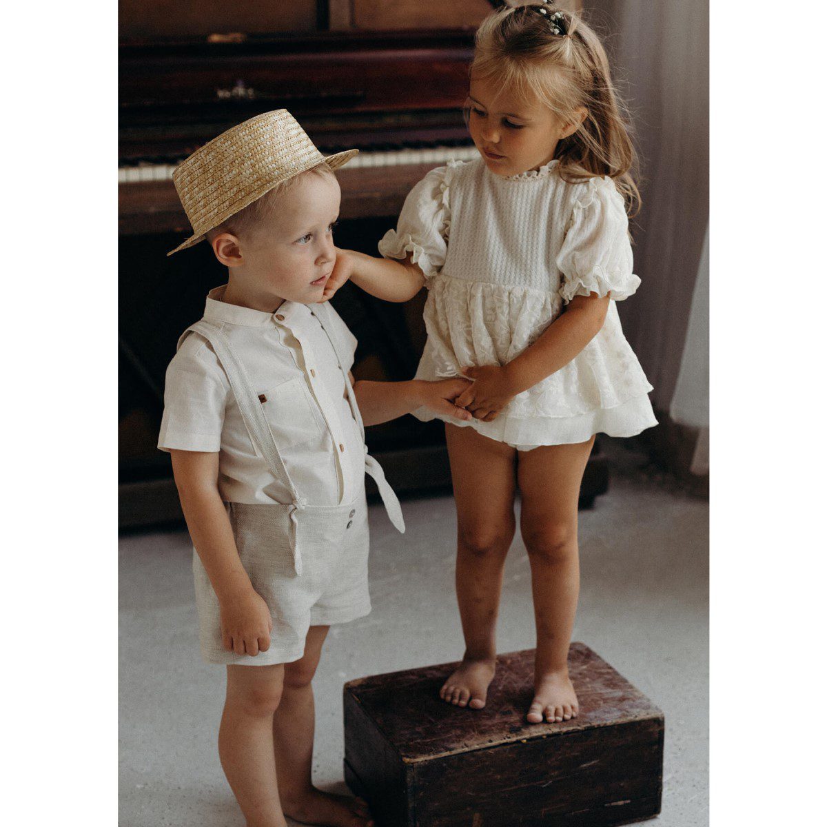 Special Occasion Dress-Style Romper with Embroidered Tulle