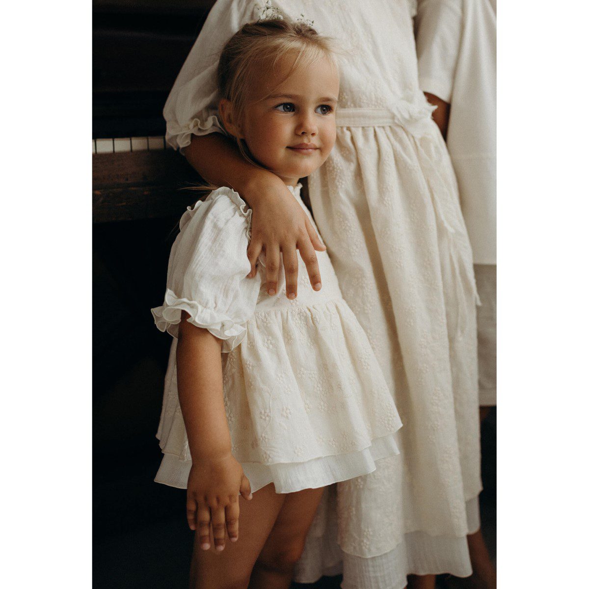 Special Occasion Dress-Style Romper with Embroidered Tulle