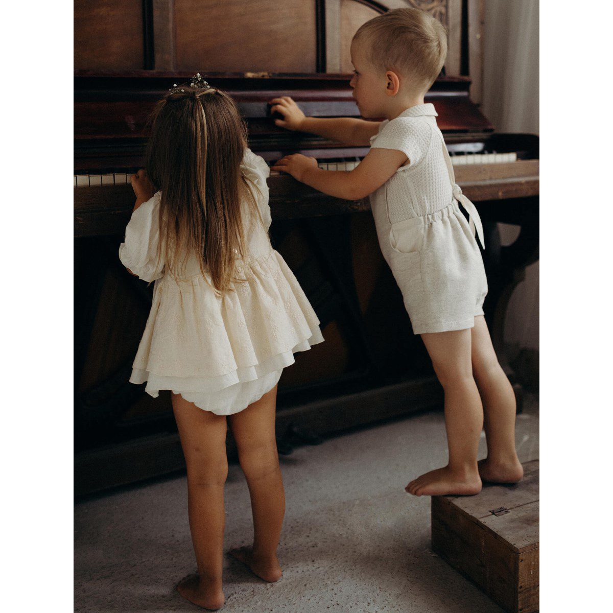 Special Occasion Dress-Style Romper with Embroidered Tulle