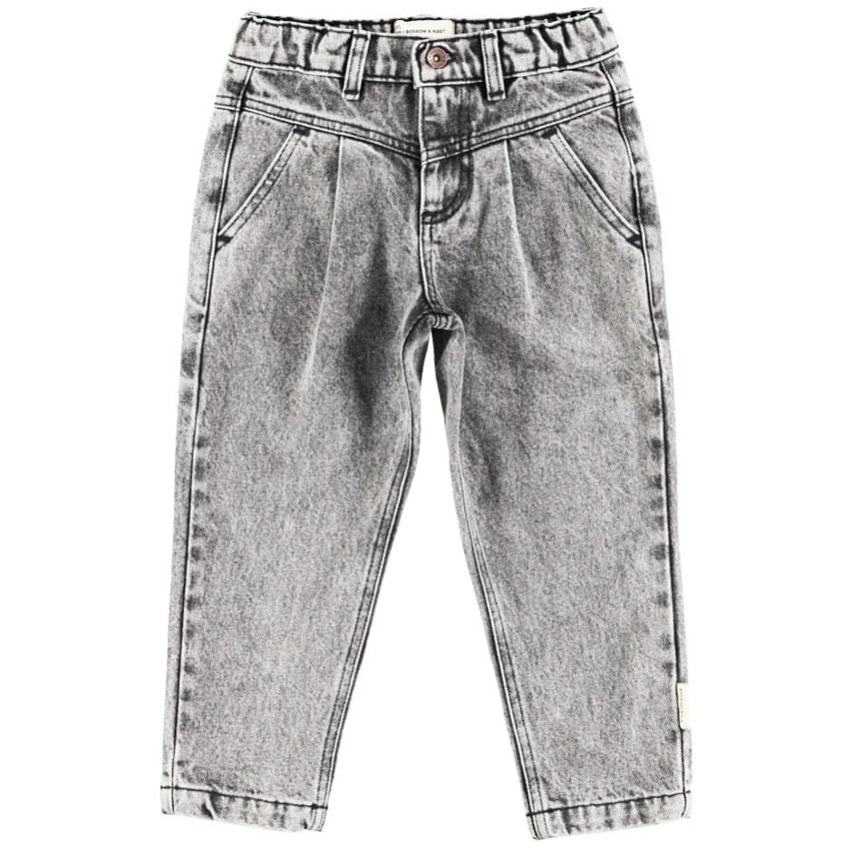 Mom Fit Trousers | Washed Black Denim