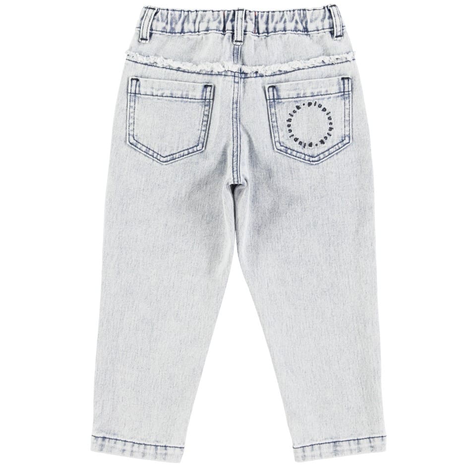 Mom Fit Trousers | Washed Light Blue
