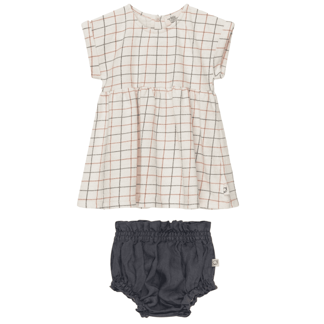 Doris Plaid Crepe Dress & Ninu Linen Bloomers