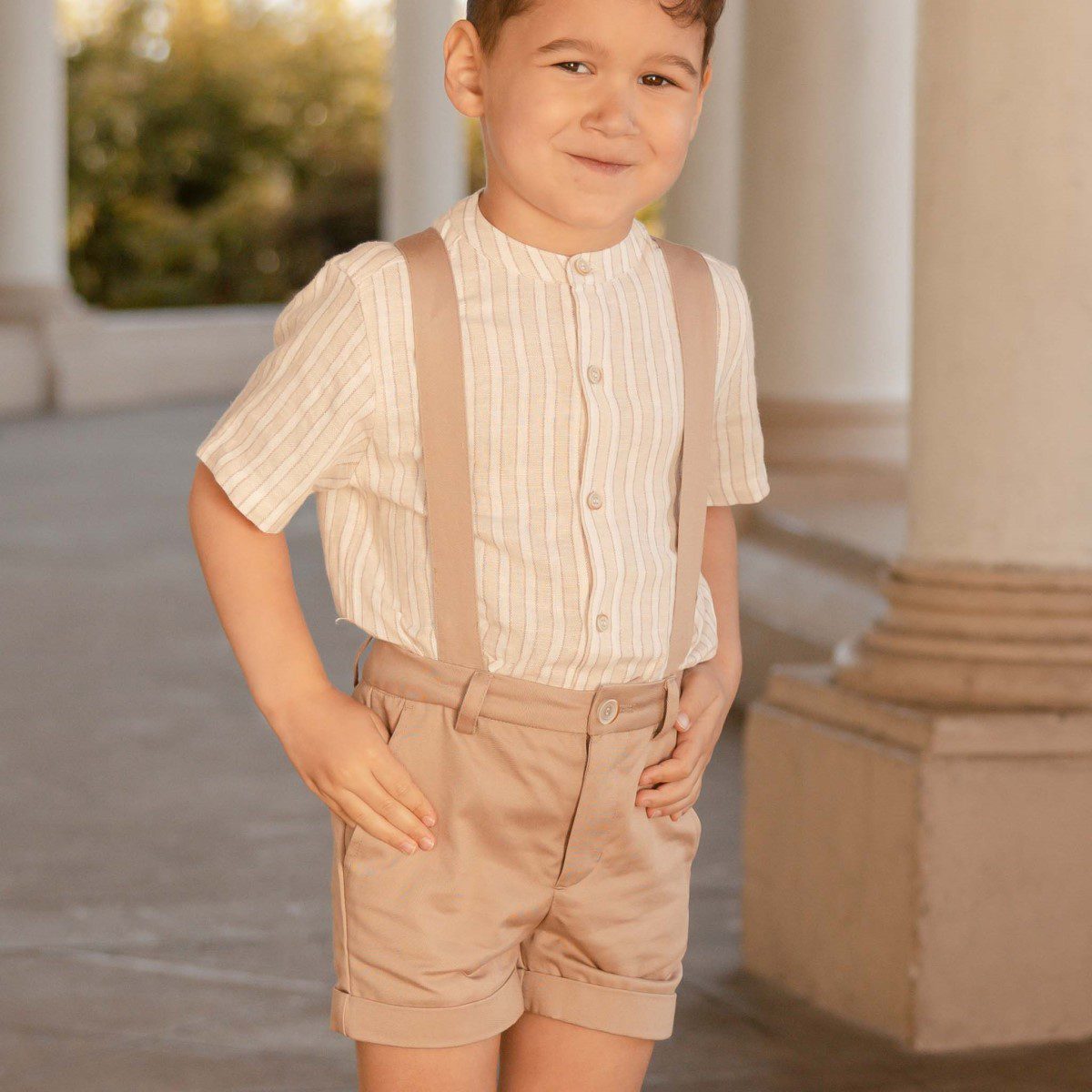 Archie Shirt | Ecru/Cafe Stripe