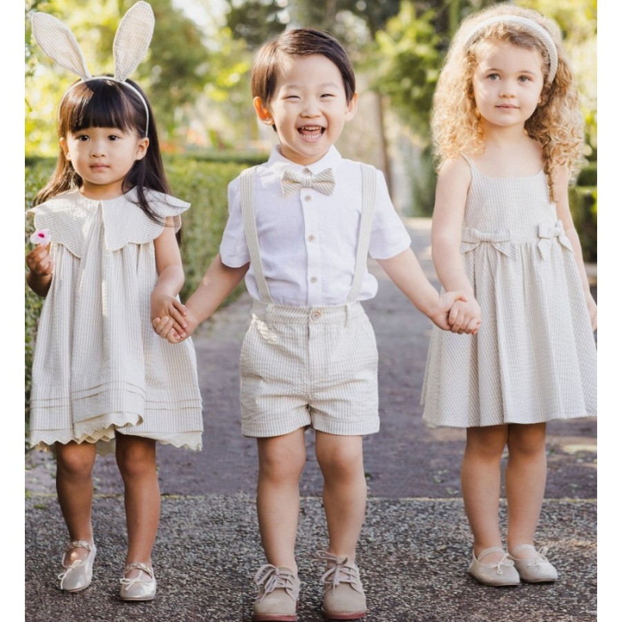 Betsy Dress | Sage Stripe