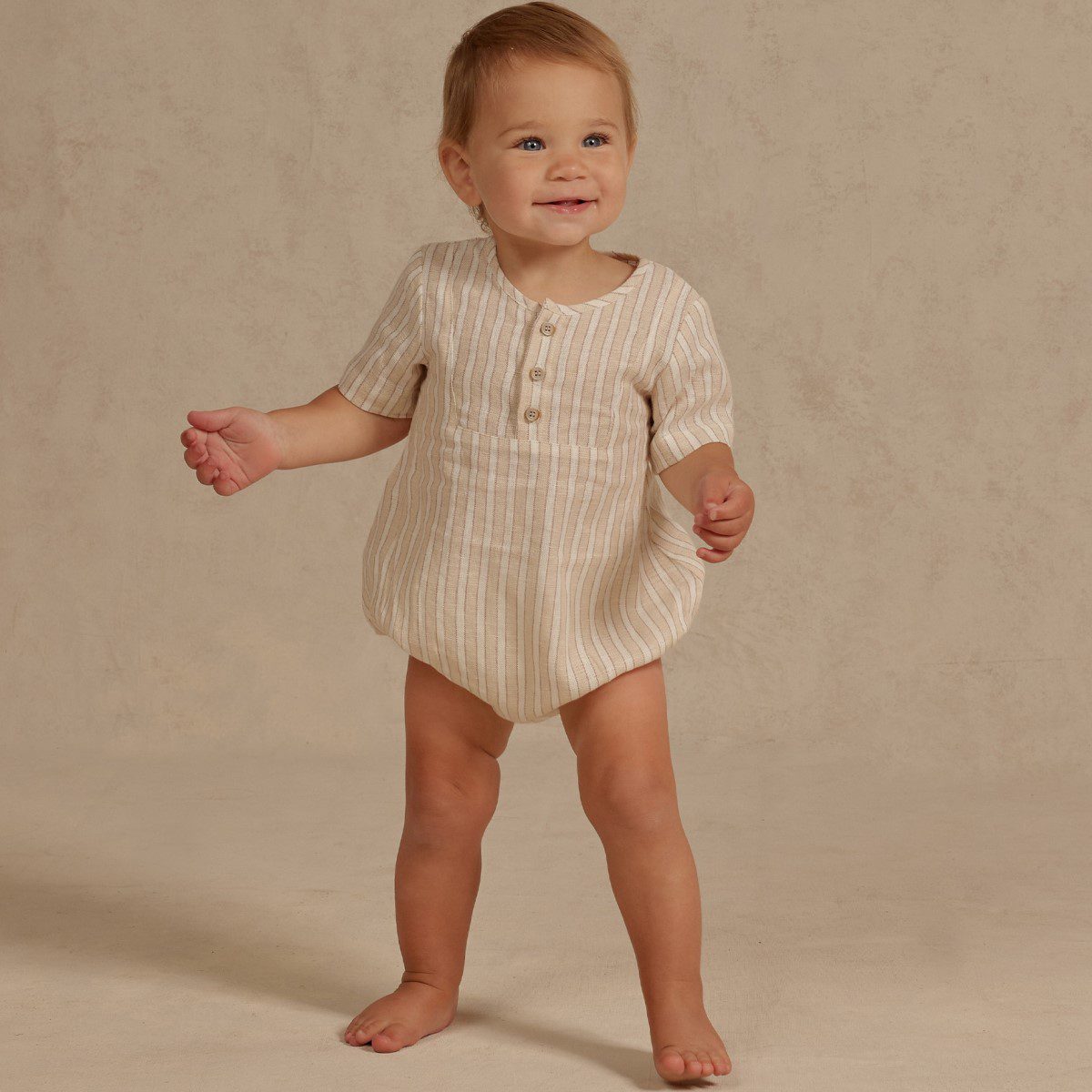 Beau Romper | Ecru/ Cafe Stripe