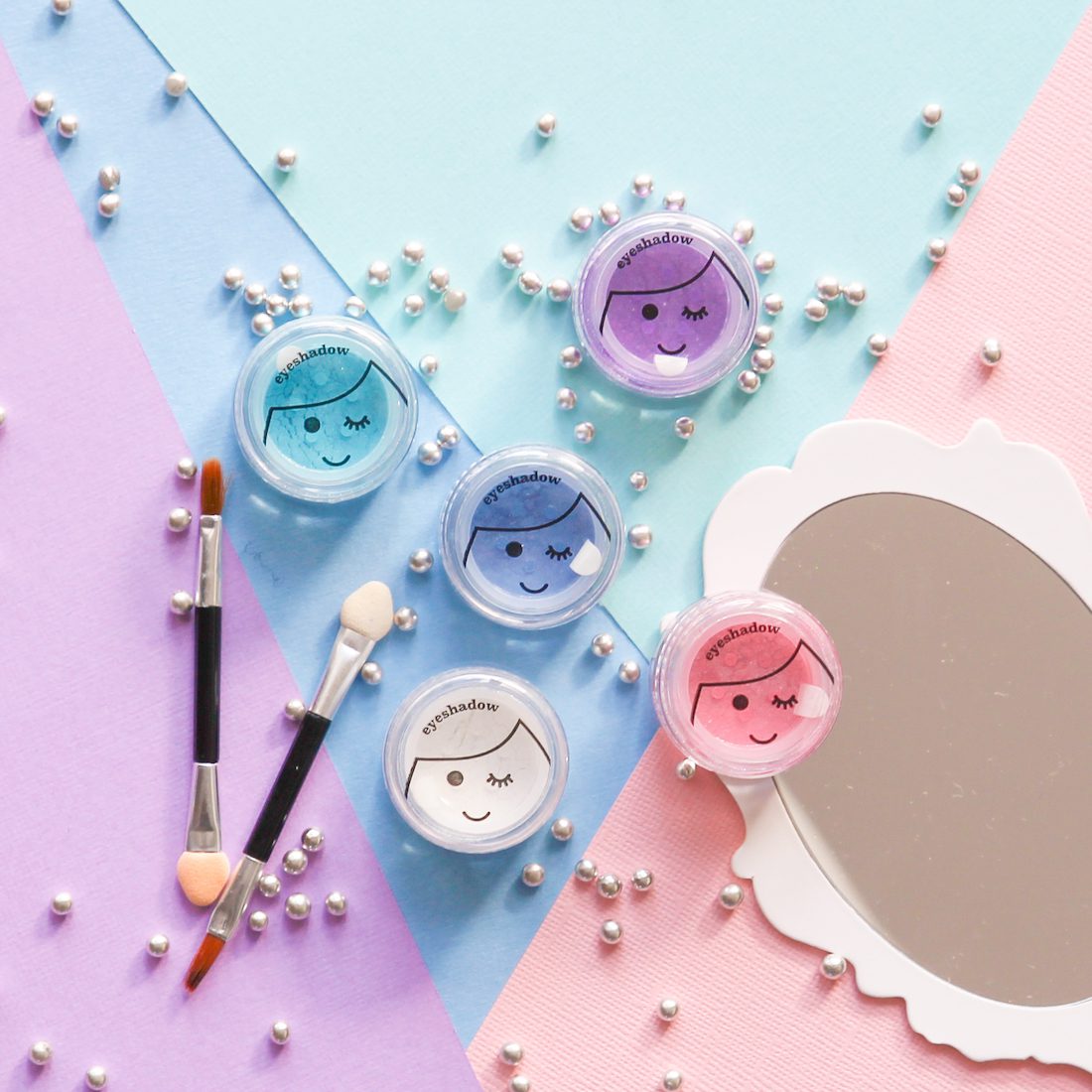 Natural Shimmery Children's Play Makeup Eyeshadow | White