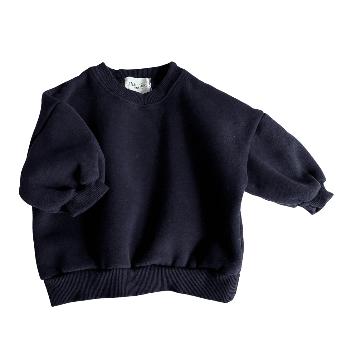 Navy Fleece Cotton Sweatshirt & Navy Trim Sailor Top