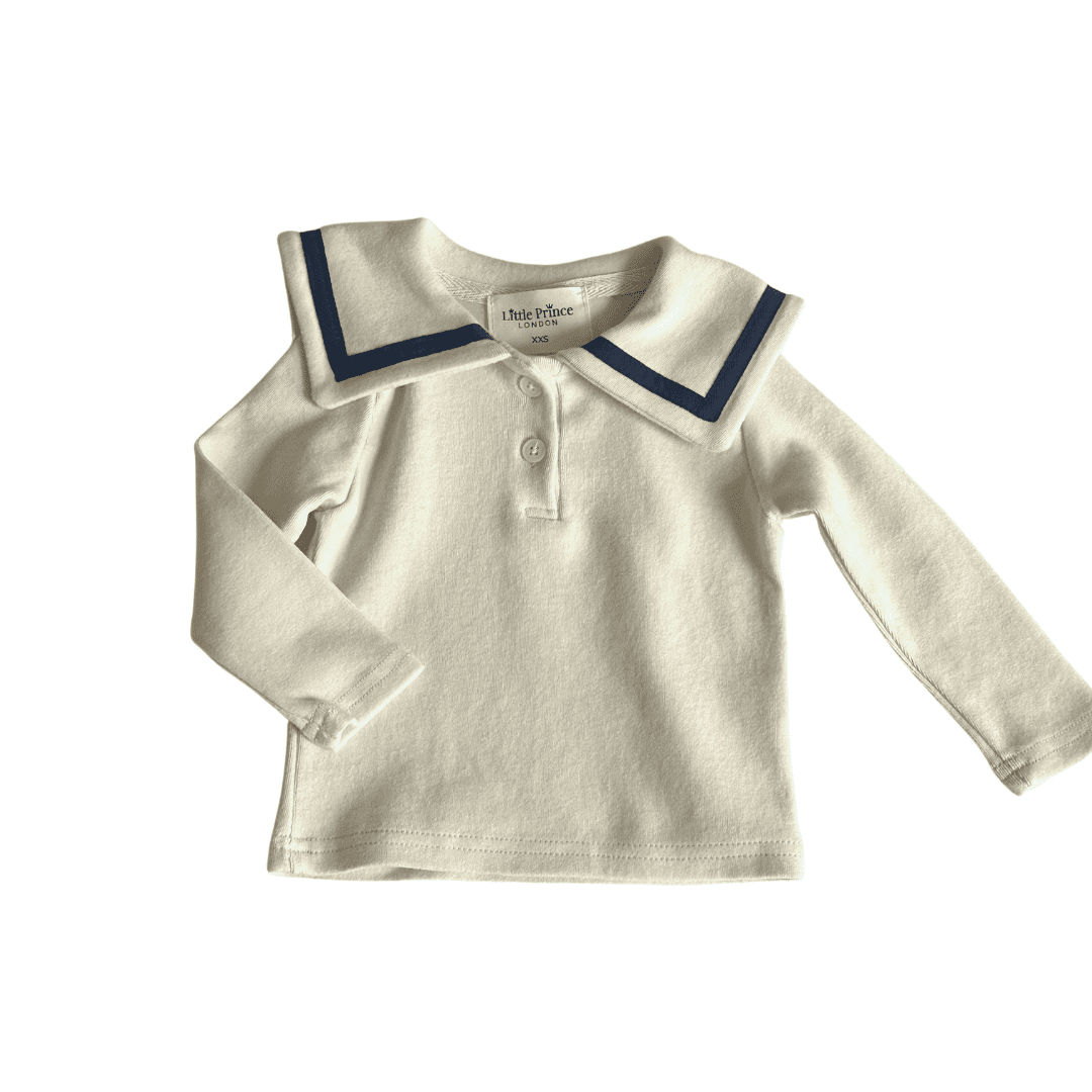 Navy Fleece Cotton Sweatshirt & Navy Trim Sailor Top