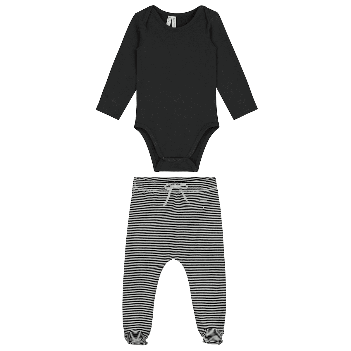 Nearly Black L/S Onesie & Nearly Black/Cream Footies