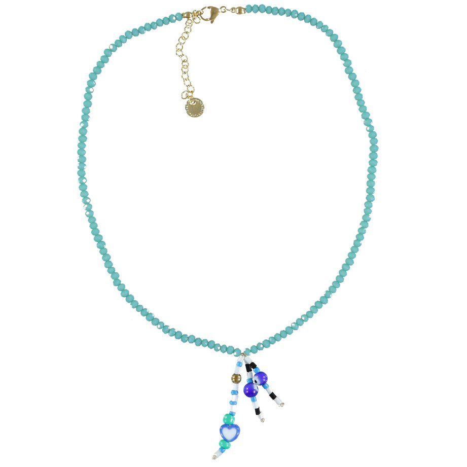 Necklaces |  Blue Multicolor Glass Beads