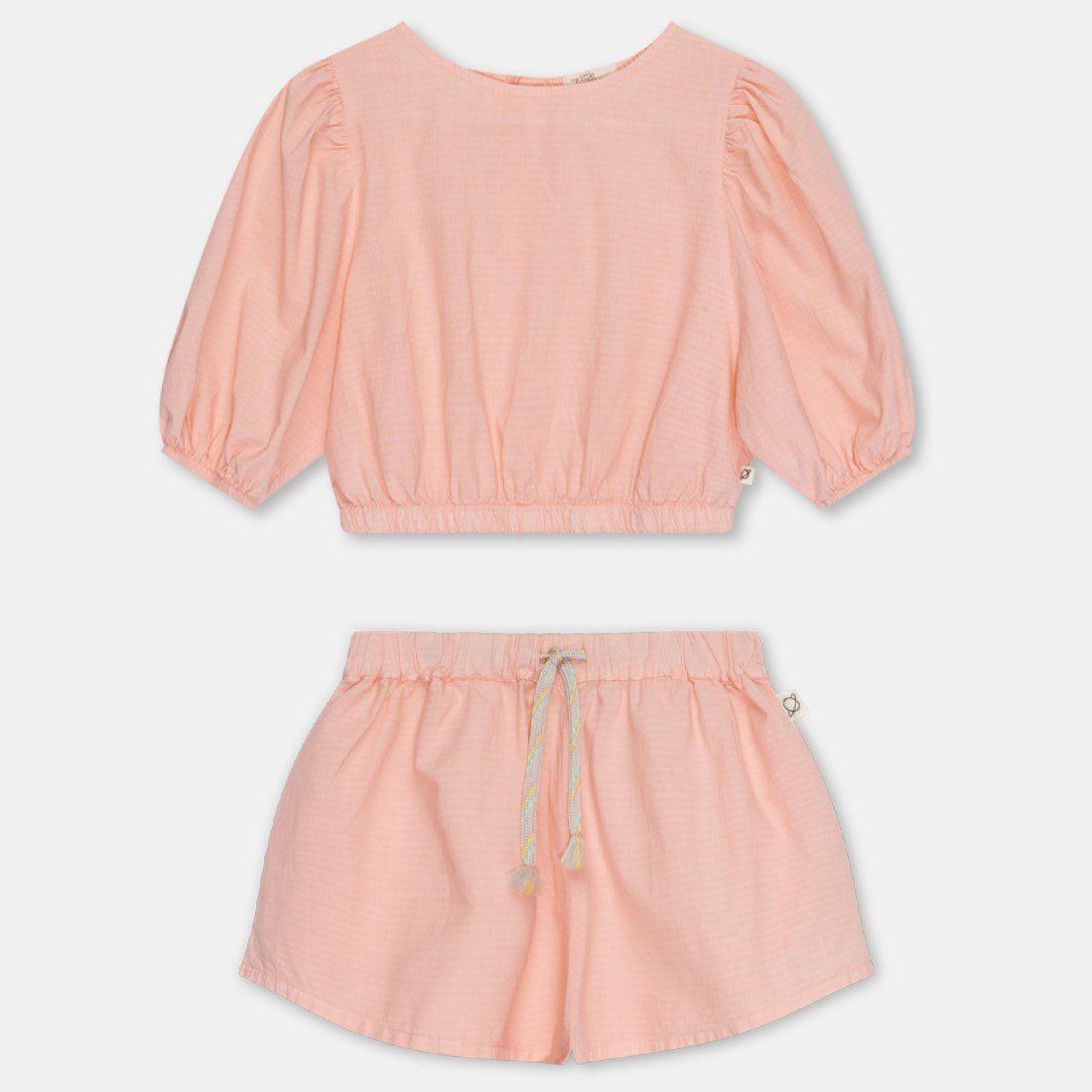 Shasta Poplin Voluminous Crop Top & Shorts | Peach