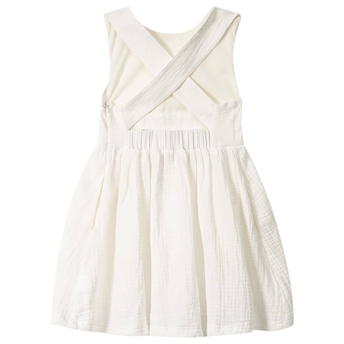 Girl Pinafore Gauze Dress | Off-White