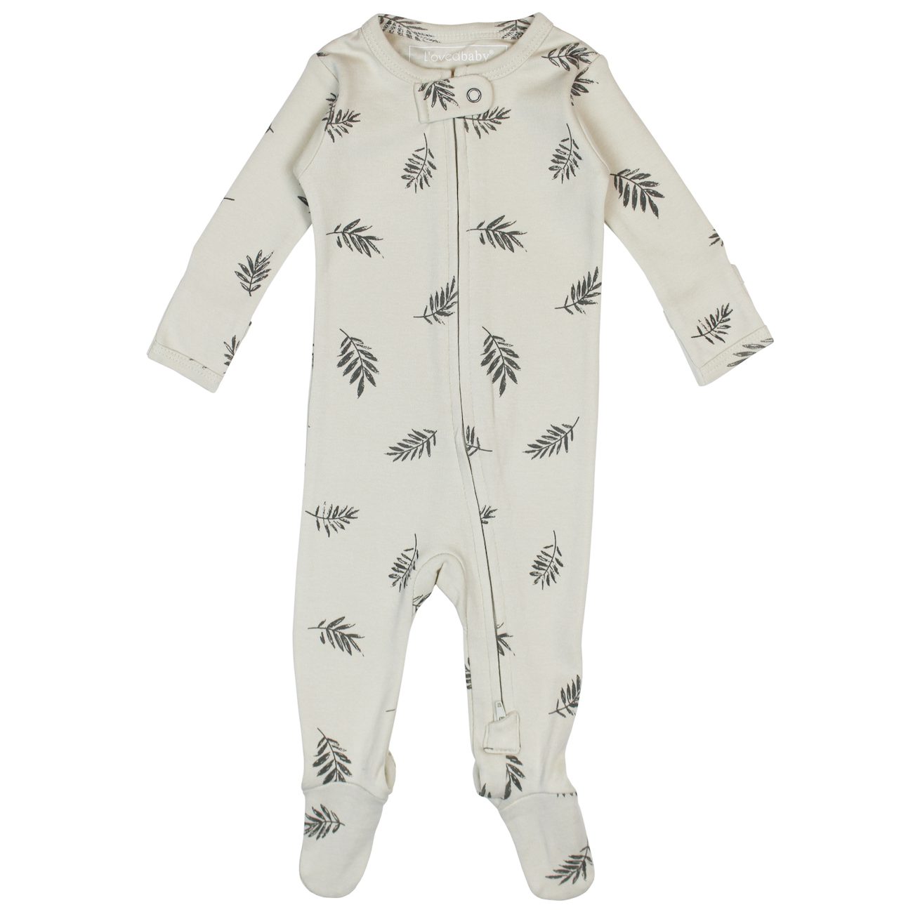 Zipper Footie | Stone Fern