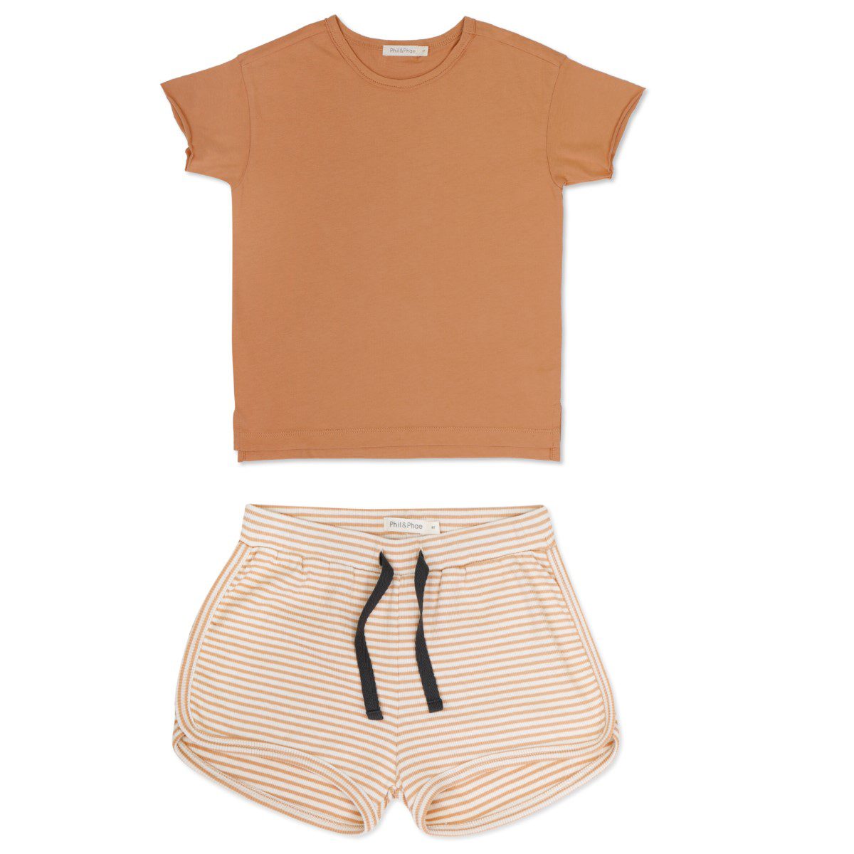 Oversized Tee S/S & Rib Shorts Stripes | Dune