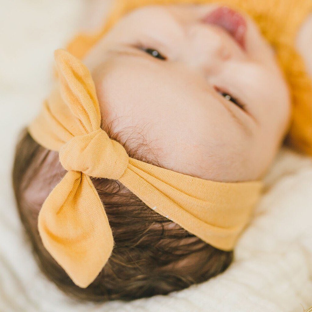Organic Muslin Tie Headband | Apricot