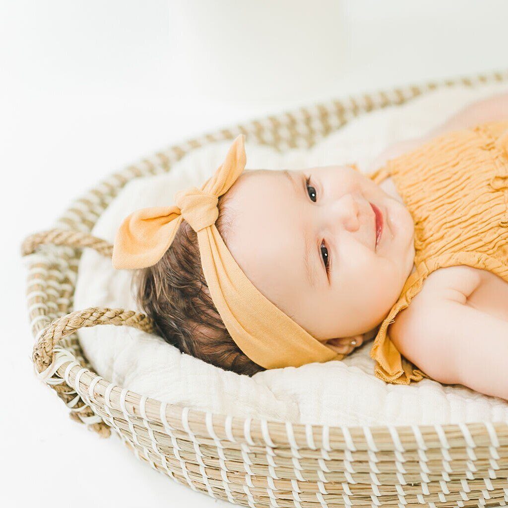 Organic Muslin Tie Headband | Apricot