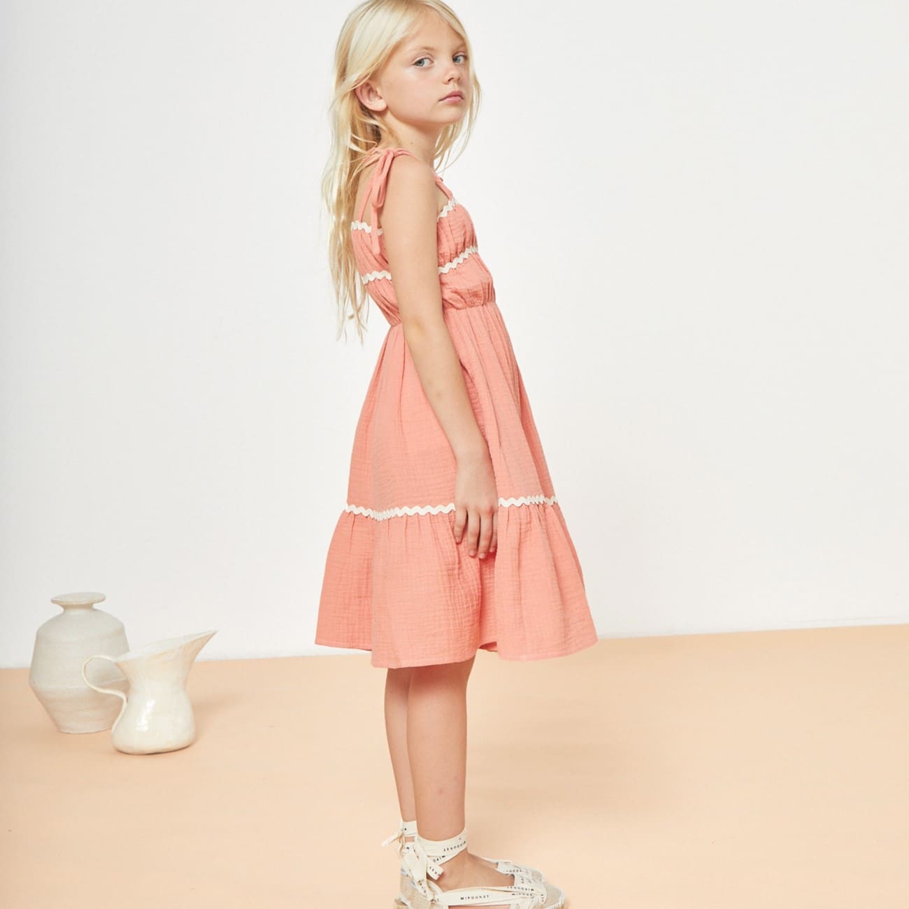 Anette Muslin Dress | Coral