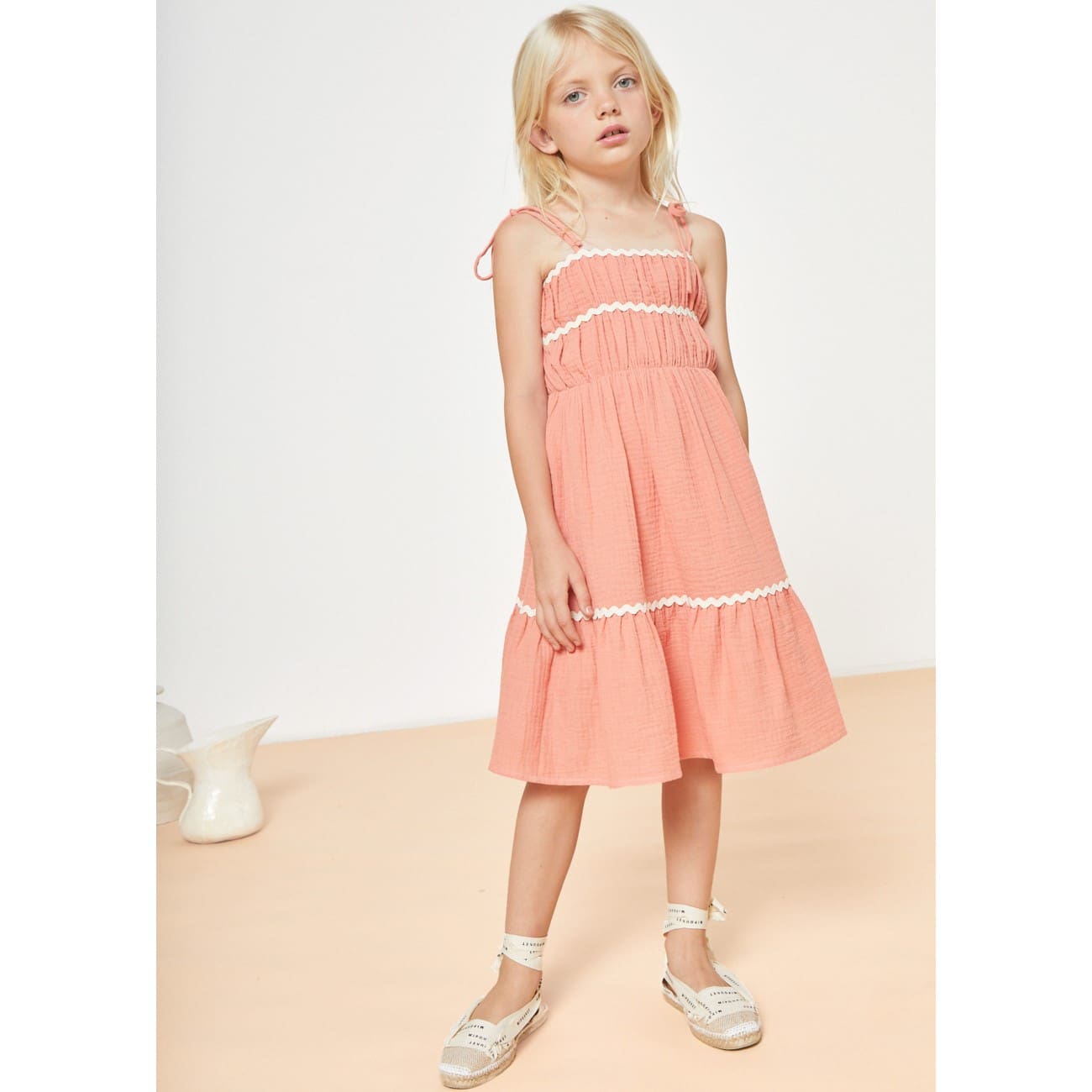 Anette Muslin Dress | Coral