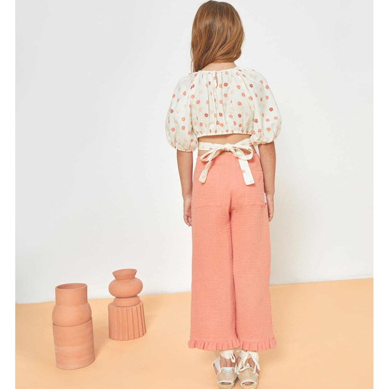 Adeline Muslin Flower Top & Elise Muslin Ruffle Pant