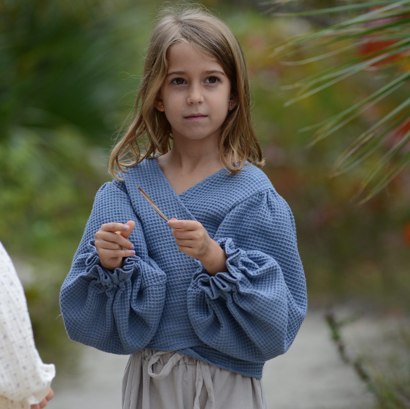 PIA Crossed Straps Blouse | Waffle Blue