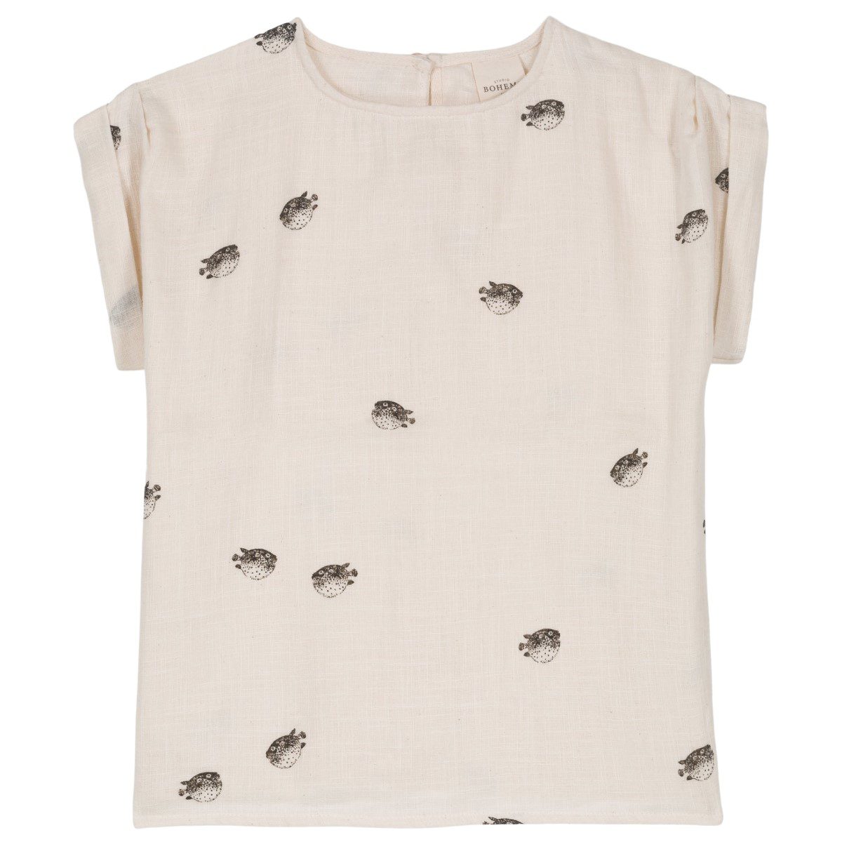 Praslin Shirt & Georgette Shorts | Off-White Puffer Fish/Abyssal Green