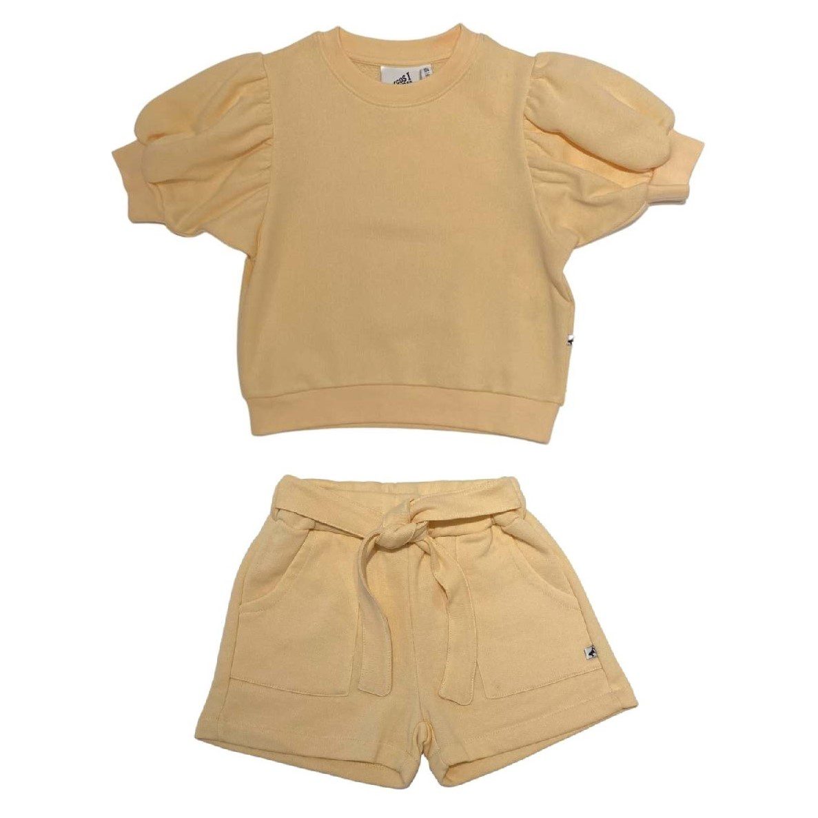 Apricot Puff Sleeve Sweater & Paperbag Jog Short