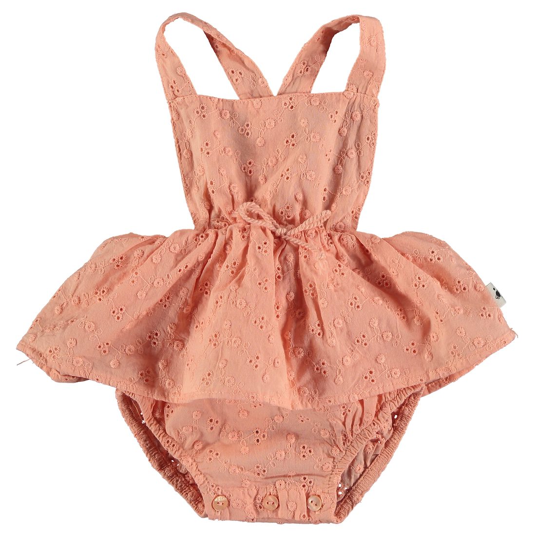 Peach Embroidery Romper