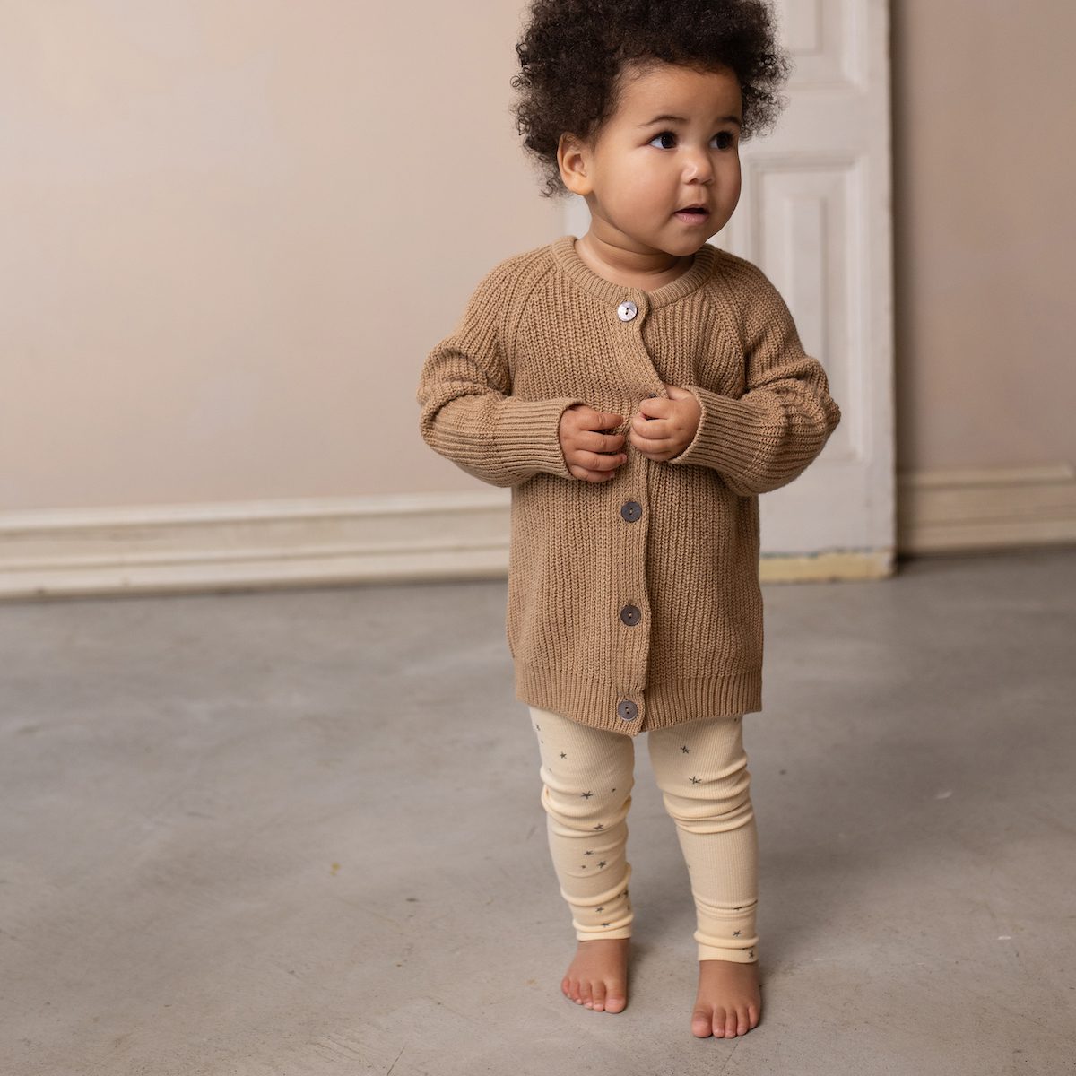 Biscuit Cashmere Blend Baby Cardigan