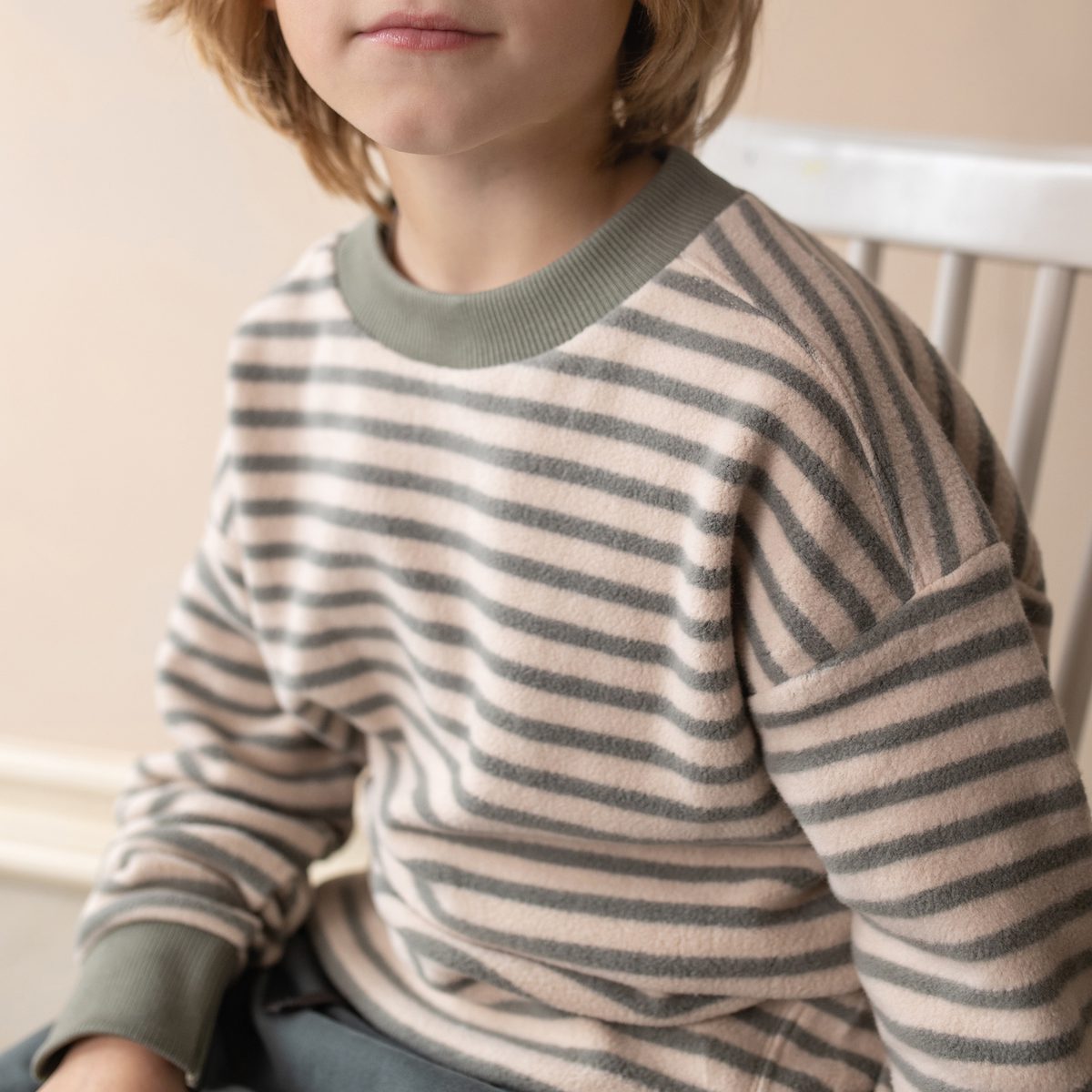 Eucalyptus Oversized Teddy Sweater Stripes