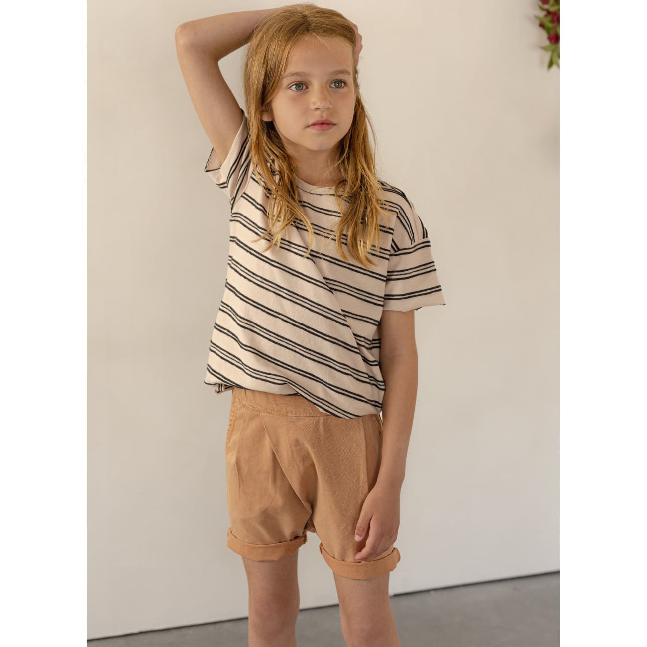 Oversized Tee S/S Textured Stripes