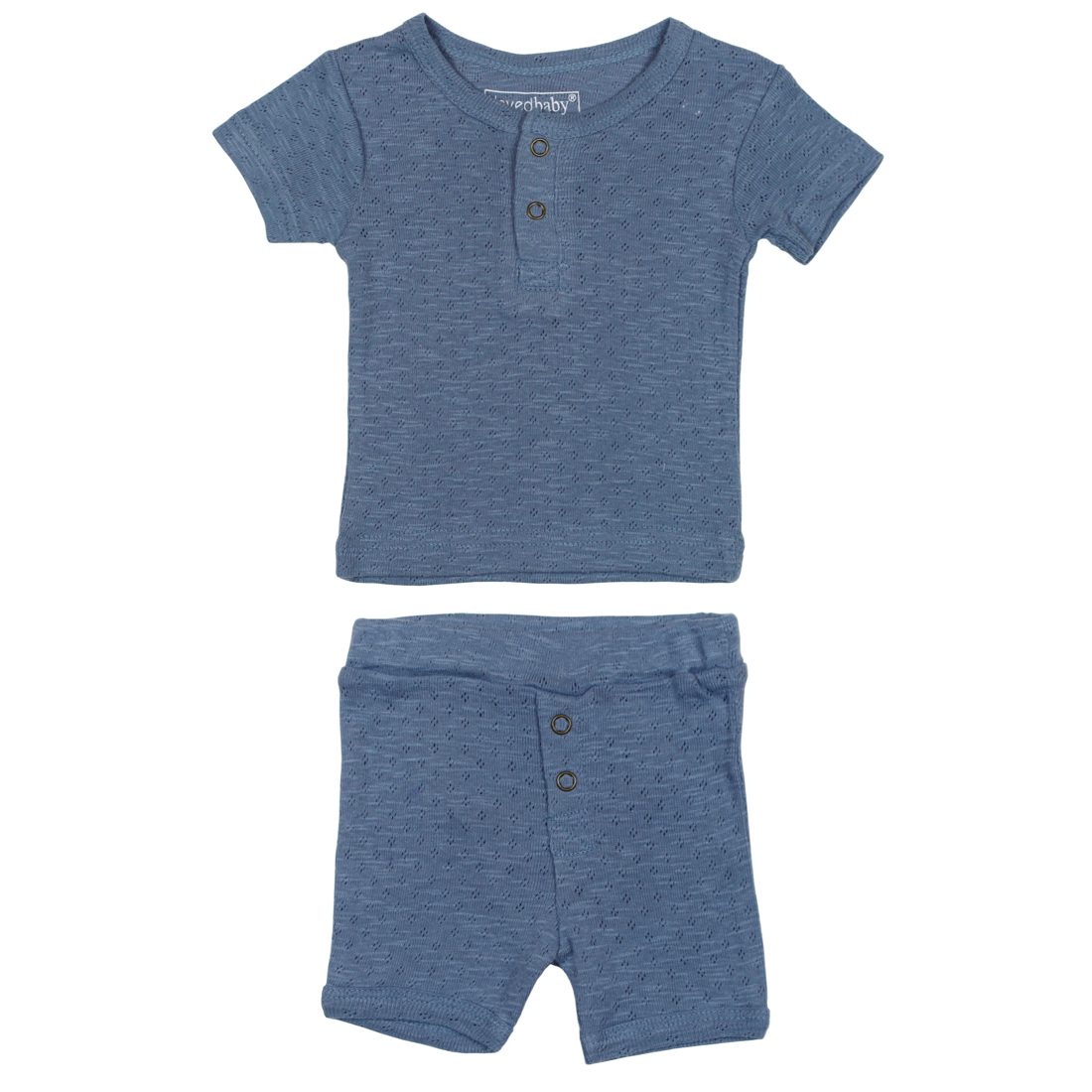 Pointelle Henley Tee & Shorts | Pool