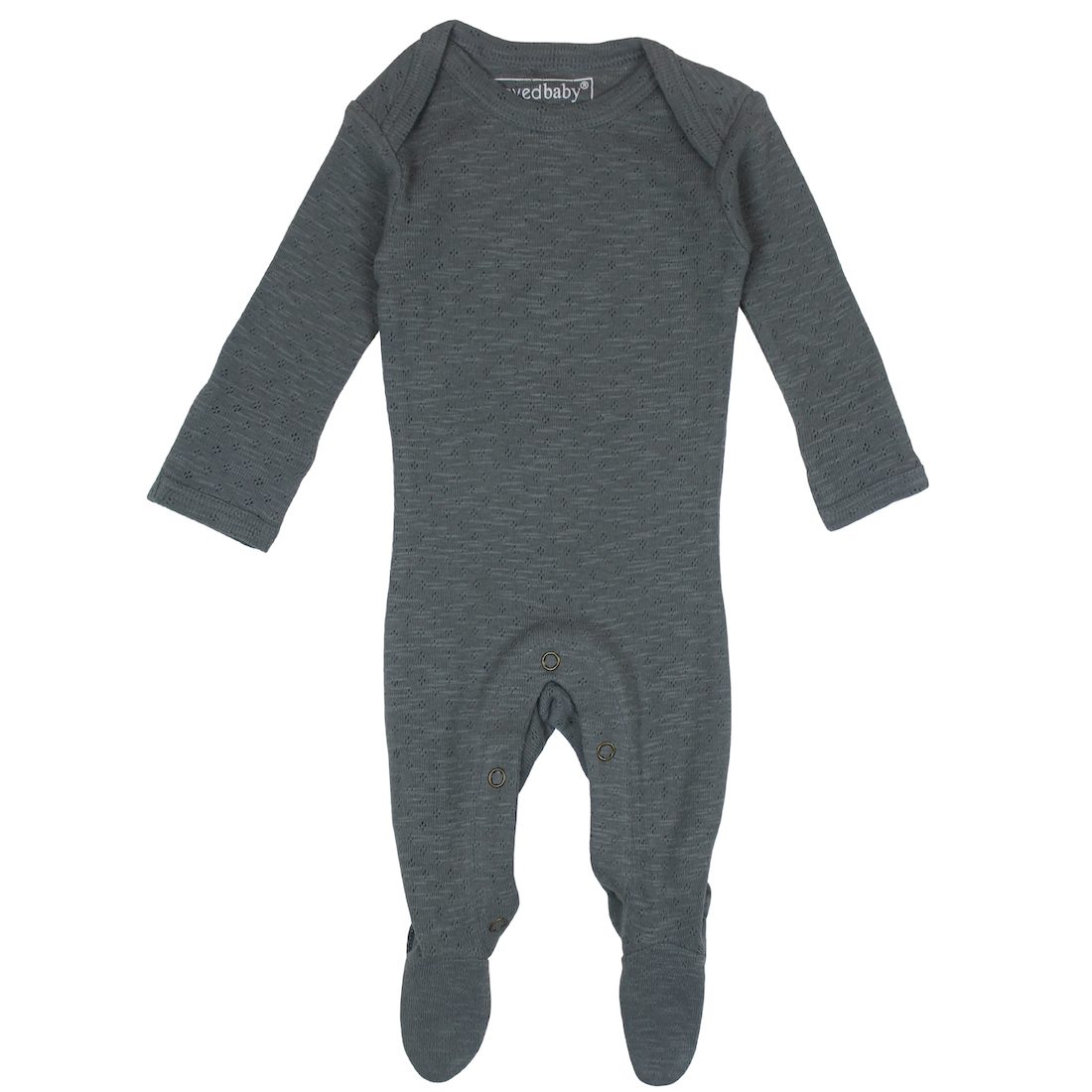 Pointelle Lap-Shoulder Baby Footie | Moonstone