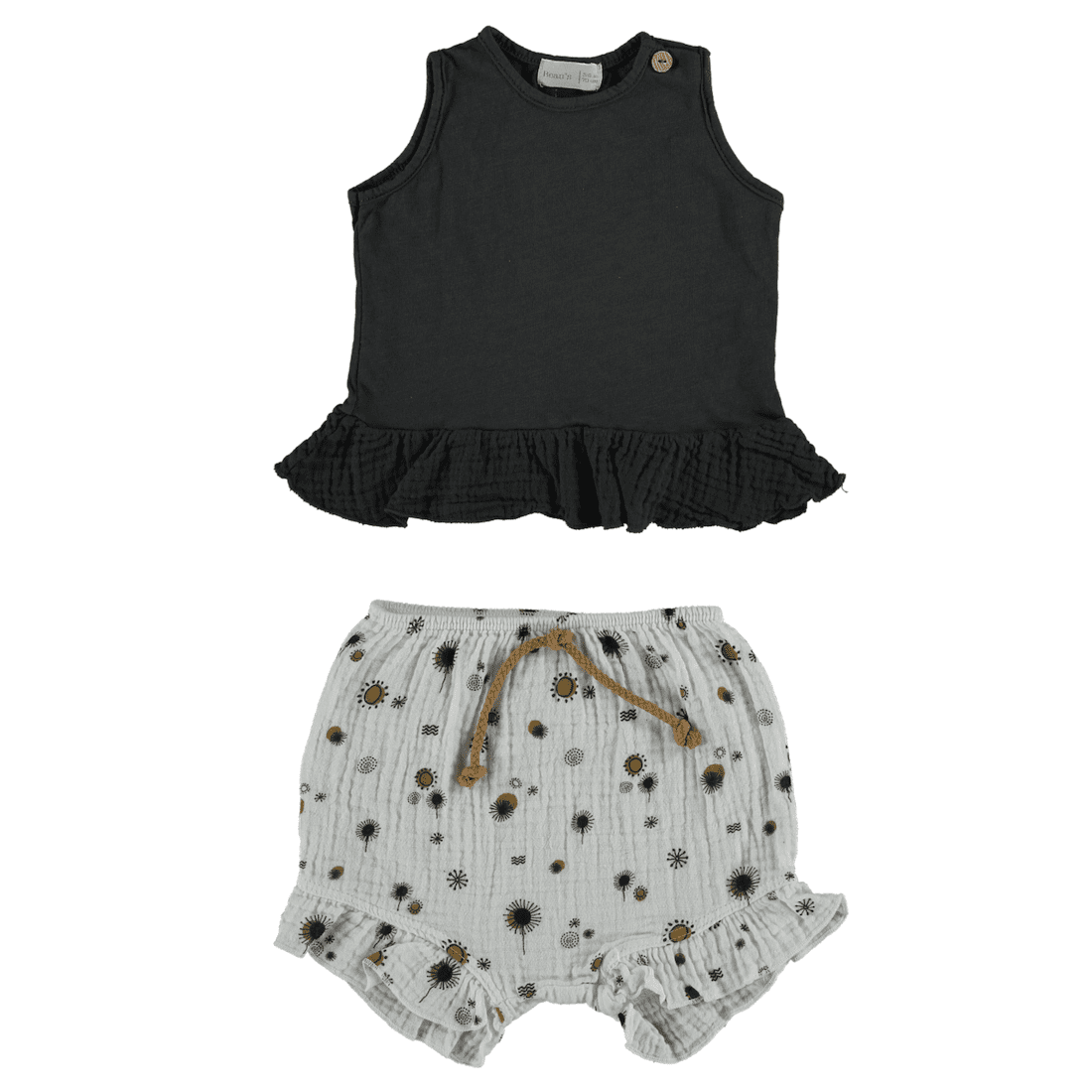 Printed Bloomer White & Flounce Tank Shirt