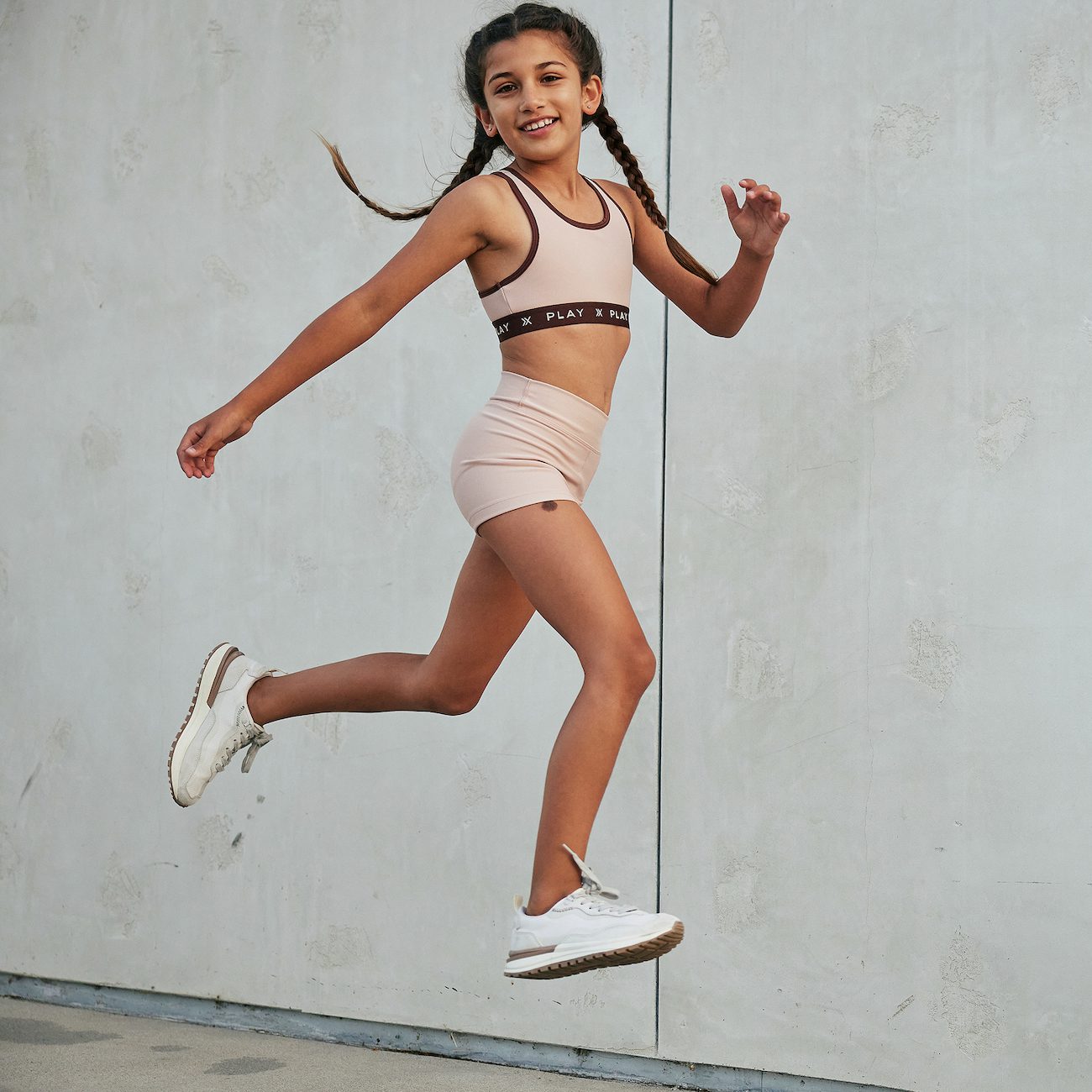 PLAY Sports Bra & Shortie Short | Blush Ribbed