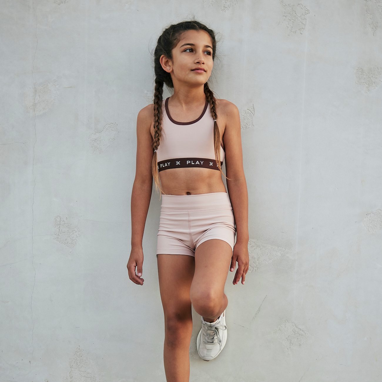 PLAY Sports Bra & Shortie Short | Blush Ribbed