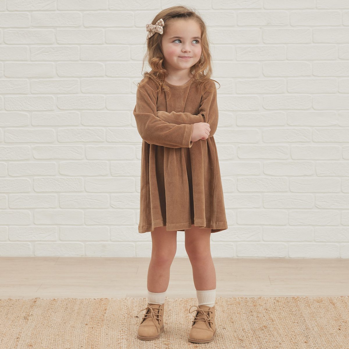 Velour L/S Dress | Blush