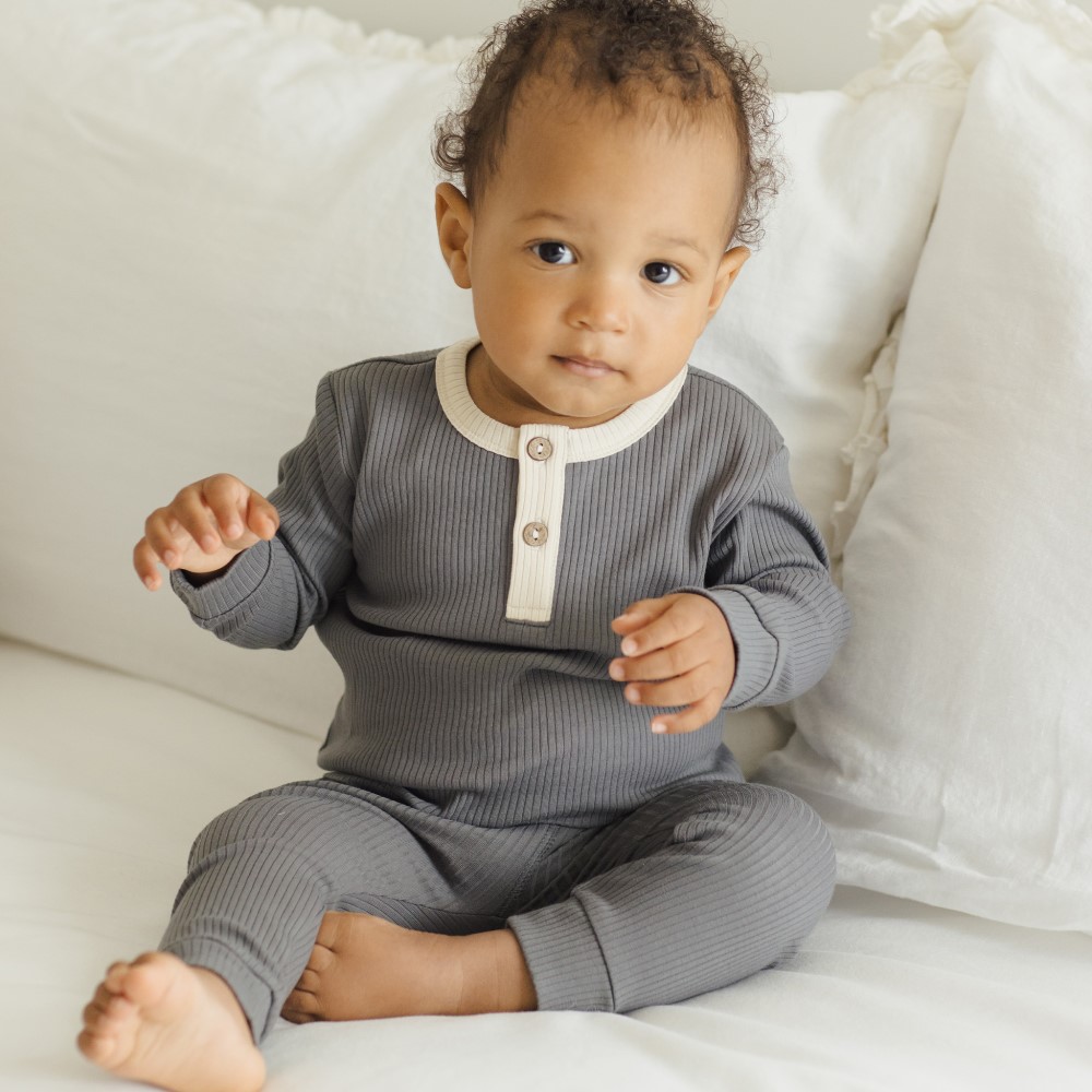 Ribbed Henley & Leggings | Indigo