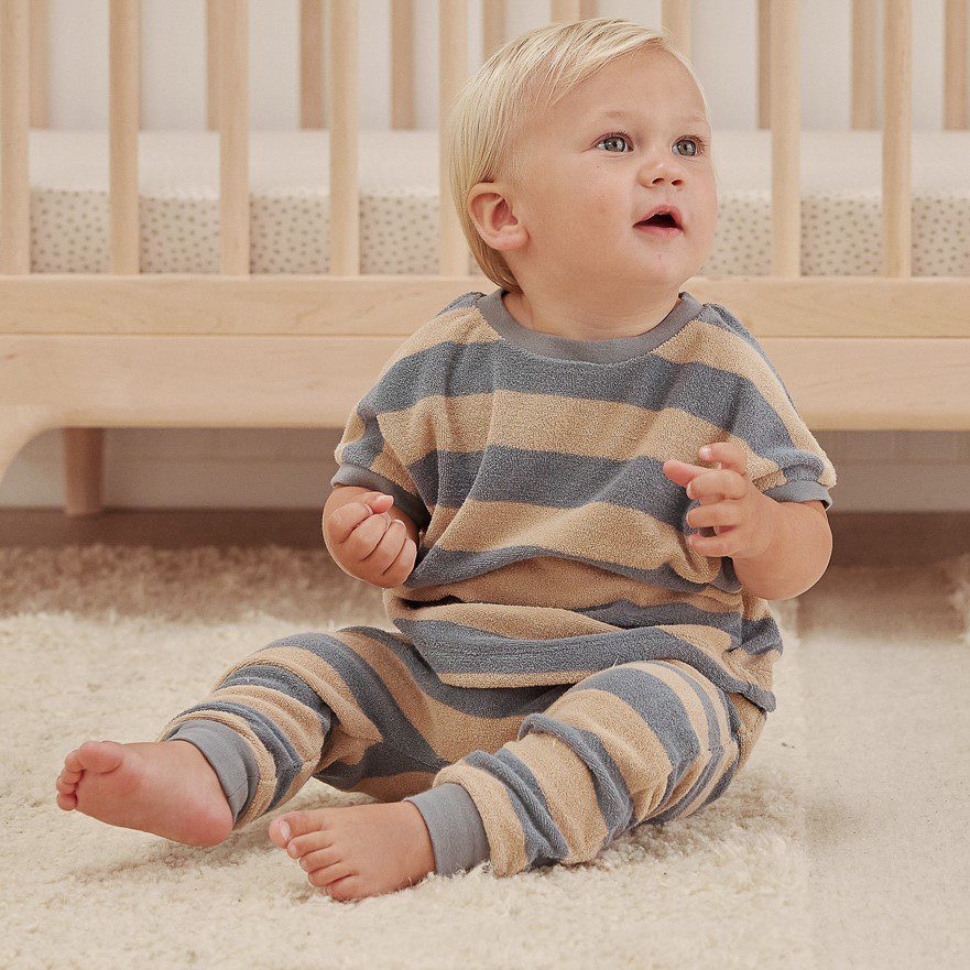 Terry Tee Set | Ocean & Latte Stripe